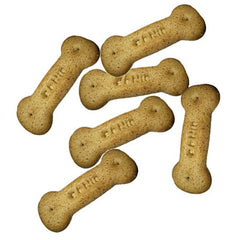 Bone shaped dog treats on a white background
