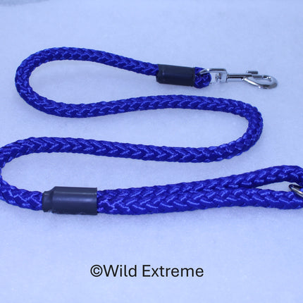 10mm Extra Long Blue Braided Trigger Dog Lead  made by Wild Extreme, Cumbria UK