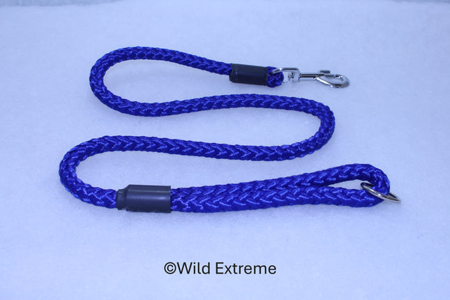 10mm Extra Long Blue Braided Trigger Dog Lead  made by Wild Extreme, Cumbria UK