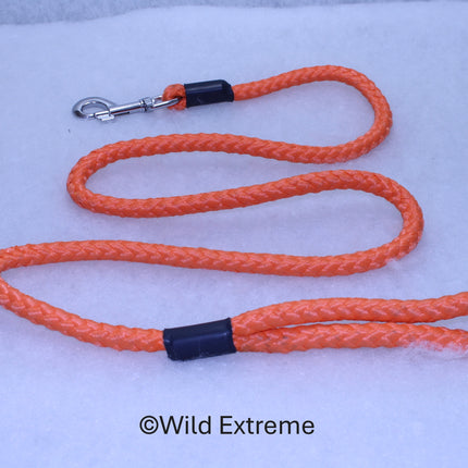 10mm Orange  standard length braided tigger dog lead made by Wild Extreme Cumbria UK