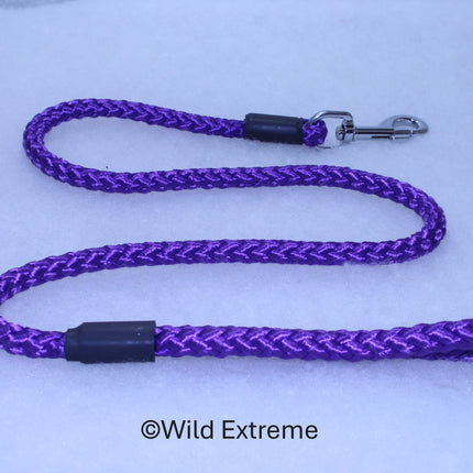 10mm Extra Long Purple Braided Trigger Dog Lead  made by Wild Extreme, Cumbria UK