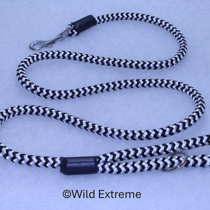 10mm Zebra standard length braided tigger dog lead made by Wild Extreme Cumbria UK