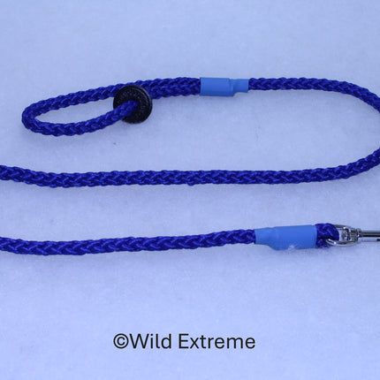 8mm Blue Braided Trigger Dog Lead  made by Wild Extreme, Cumbria UK