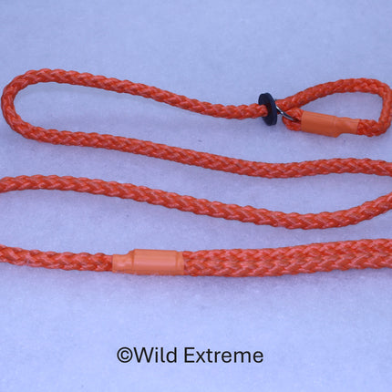 8mm Orange Braided Slip Dog Lead made by Wild Extreme, Cumbria UK