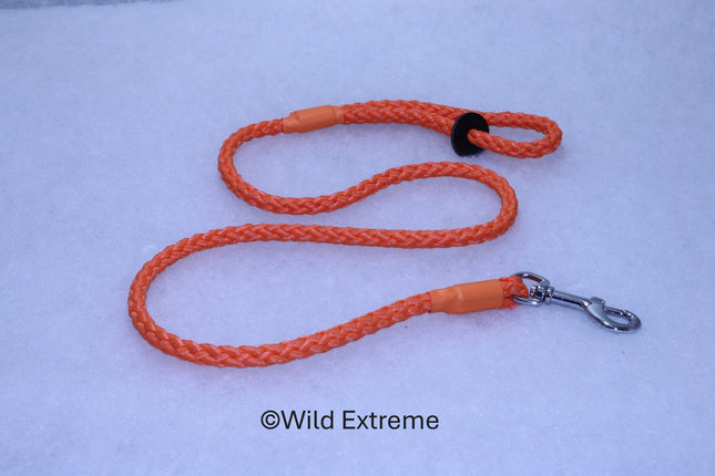 8mm Orange Braided Trigger Dog Lead  made by Wild Extreme, Cumbria UK