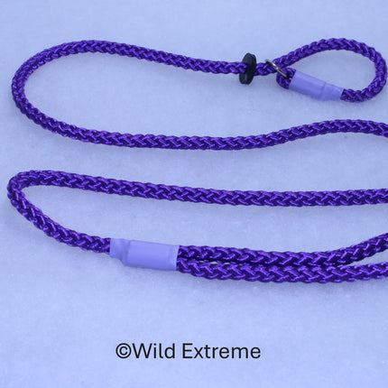 8mm Purple Braided Slip Dog Lead made by Wild Extreme, Cumbria UK