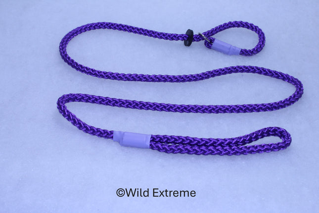 8mm Purple Braided Slip Dog Lead made by Wild Extreme, Cumbria UK