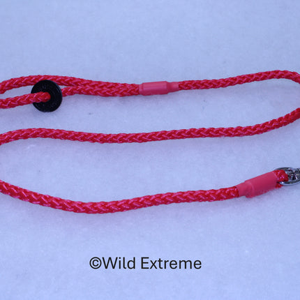 8mm Red Braided Trigger Dog Lead  made by Wild Extreme, Cumbria UK