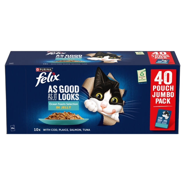 Felix AGAIL Pouches Adult Ocean Feasts Selection in Jelly 85g x 40