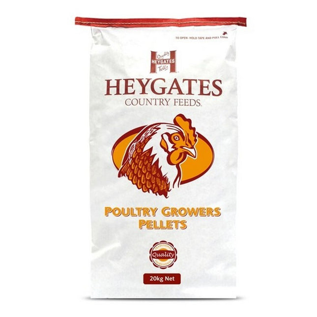 Heygates Country Feeds poultry growers pellets packaging on a white background