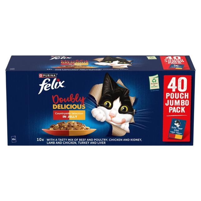 Felix AGAIL Pouches Doubly Delicious Meat Selection in Jelly 85g x 40