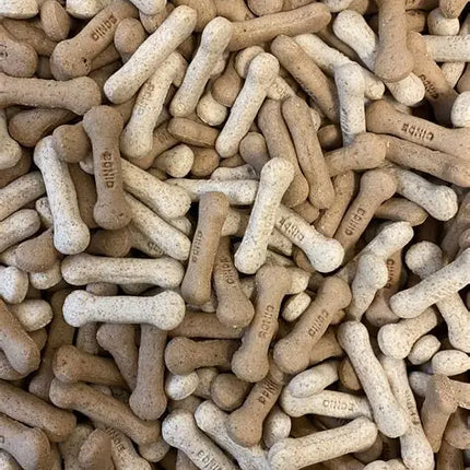 Bone shaped dog treats, chicken and beef flavour