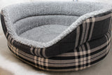 The Eden Collection Round Bed - Charcoal Plaid